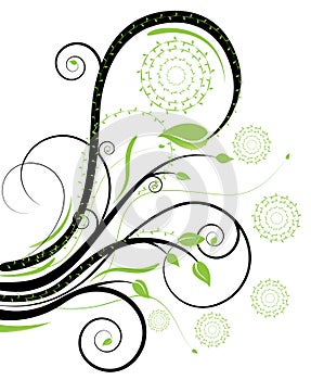 Black and green swirls photo