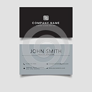 Black grey business card modern design vector