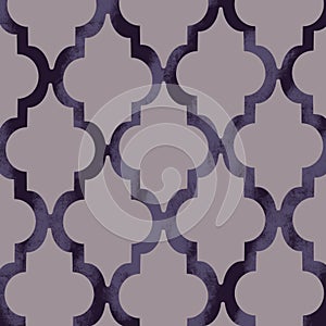 Black and grey quatrefoil abstract pattern digital illustration