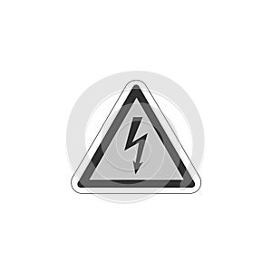 Black and grey Sign of danger high voltage symbol. Stock Vector illustration isolated on white background