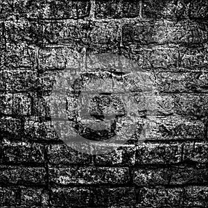 Black grunge bricks wall background