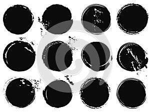 Black grunge circle splashes