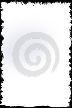 Black grunge frame isolated on white background.