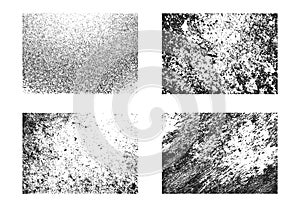 Black grunge noise texture set. Abstract background design. Vector patterns on white background