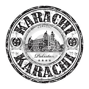 Karachi grunge rubber stamp photo