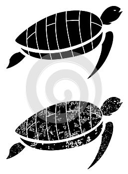 black grunge turtle