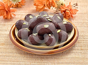 Black Gulab Jamun, Soft and Juicy Milk Solid Balls