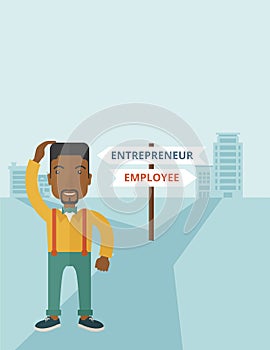 Black guy confused with enterpreneur or employee