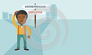 Black guy confused with enterpreneur or employee