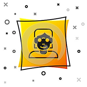Black Hacker or coder icon isolated on white background. Programmer developer working on code, coding, testing