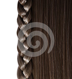 Black Hair and Braid or Plait isolated