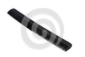 black hair comb isolated on white background photo