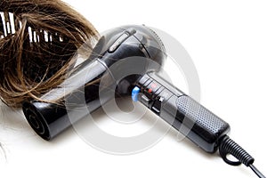 Black hair drier with wig