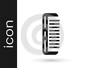 Black Hairbrush icon isolated on white background. Comb hair sign. Barber symbol. Vector