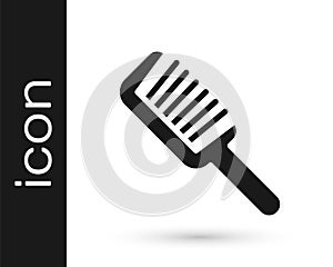 Black Hairbrush icon isolated on white background. Comb hair sign. Barber symbol. Vector