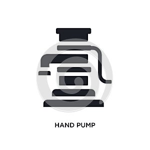 black hand pump isolated vector icon. simple element illustration from industry concept vector icons. hand pump editable logo