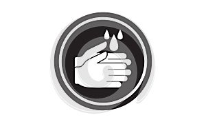 Black hand washing icon simple and elegant