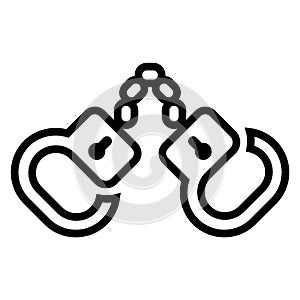 Black handcuffs icon on a white background.