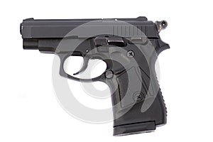 A black handgun