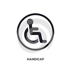 black handicap isolated vector icon. simple element illustration from traffic signs concept vector icons. handicap editable logo photo