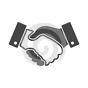 Black handshake design icon