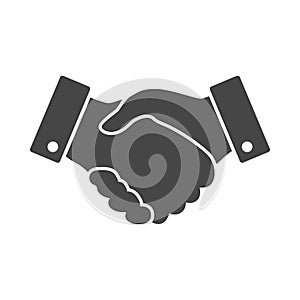 Black Handshake icon. design for business and finance con