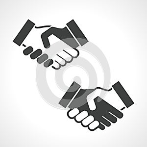 Black Handshake Vector Icon