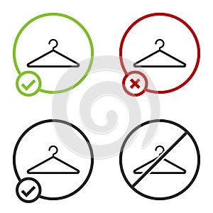Black Hanger wardrobe icon isolated on white background. Cloakroom icon. Clothes service symbol. Laundry hanger sign