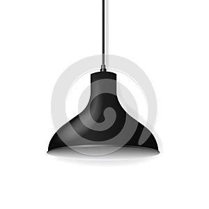 Black Hanging Lamp Isolated White Background