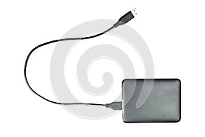 Black harddisk isolated on white background with clipping path