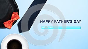 Black hat and red bow tie with a Happy Father\'s Day message