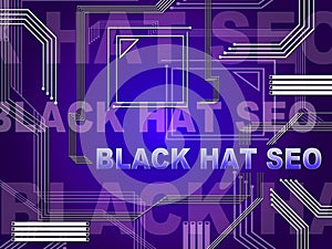 Black Hat Seo Website Optimization 2d Illustration