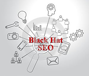 Black Hat Seo Website Optimization 2d Illustration