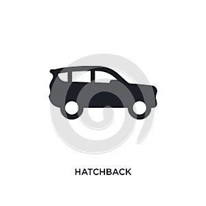 black hatchback isolated vector icon. simple element illustration from transportation concept vector icons. hatchback editable