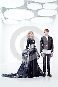 Black haute couture retro futurist couple