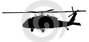 Black hawk helicopter vector silhouette