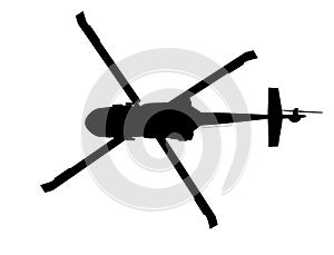 Black hawk helicopter vector silhouette