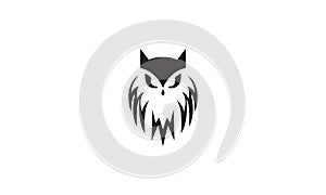 Black head owl bird logo symbol vector icon illustration graphic design