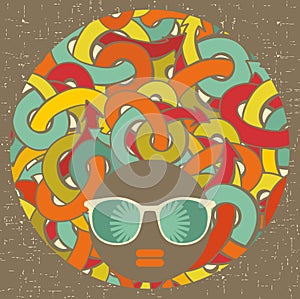 Black head woman with strange pattern.