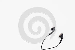 Black headphone isolate on white background