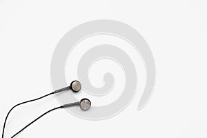 Black headphone isolate on white background