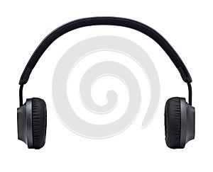 Black headphone isolated on white background with clipping path