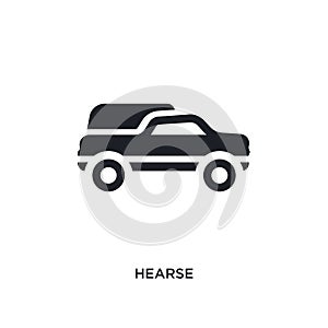 black hearse isolated vector icon. simple element illustration from transportation concept vector icons. hearse editable logo