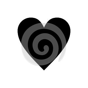 Black Heart.Abstract heart shape. Vector illustration.Heart icon in flat style. The heart as a symbol of love. Elegance.