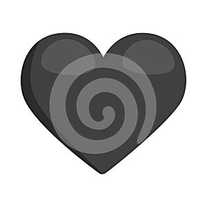 Black Heart Sign Emoji Icon Illustration. Love Vector Symbol Emoticon Design Clip Art Sign Comic Style.