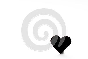 Black heart on a white background.