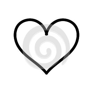 Black heart on white background. Design element for Valentine`s