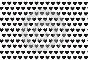 Black hearts, pattern with hearts, vector