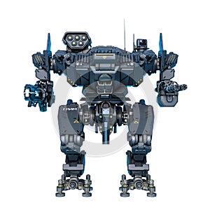 Black heavy mech a white background