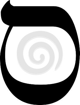 Black Hebrew letter of Samekh or Samech photo